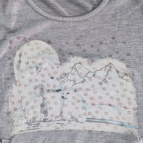 la Vie en Rose polar bears pullover women's size S grey with graphic design - Picture 3 of 11